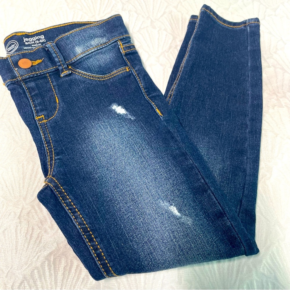 Wonder Nation Jeggings Jeans Dark blue wash Girls Size 6X